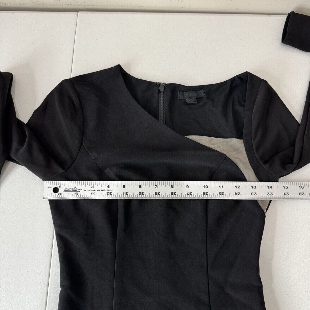 H:Ours Womens Dress Extra Small Black Fitted Asymmetrical Neckline Cocktail LBD - Picture 4 of 12